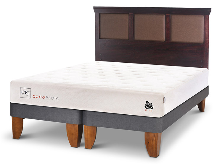 JUEGO DE DORMITORIO CIC CAMA EUROPEA COCOPEDIC BD 2 PLAZAS + RESPALDO NEW TORINO CHOCOLATE - 2