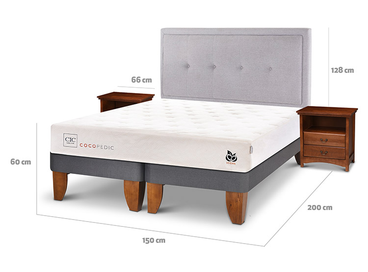JUEGO DE DORMITORIO CIC CAMA EUROPEA COCOPEDIC BD 2 PLAZAS + SET GANGES - 3