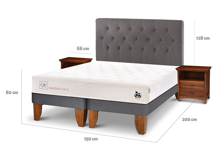 JUEGO DE DORMITORIO CIC CAMA EUROPEA COCOPEDIC BD 2 PLAZAS + SET KAVERY - 3