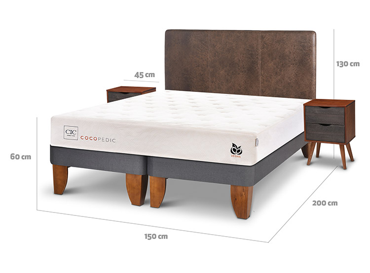 JUEGO DE DORMITORIO CIC CAMA EUROPEA COCOPEDIC BD 2 PLAZAS + SET BAKER - 3