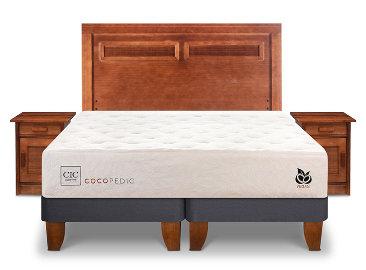 JUEGO DE DORMITORIO CIC CAMA EUROPEA COCOPEDIC BD 2 PLAZAS + SET MILAN - 1