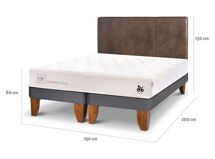 JUEGO DE DORMITORIO CIC CAMA EUROPEA COCOPEDIC BD 2 PLAZAS + RESPALDO BAKER - 3