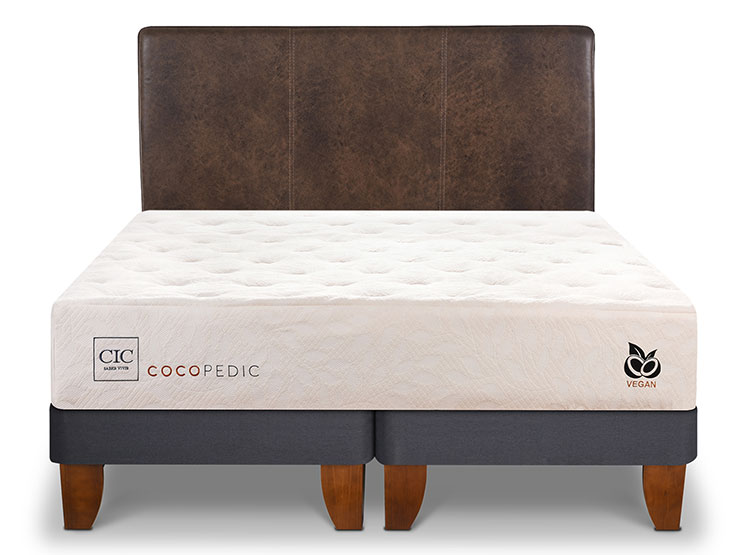 JUEGO DE DORMITORIO CIC CAMA EUROPEA COCOPEDIC BD 2 PLAZAS + RESPALDO BAKER - 1