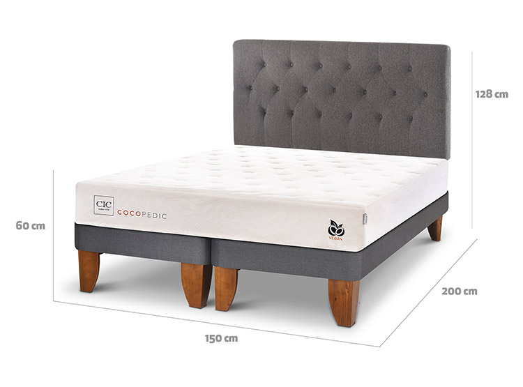 JUEGO DE DORMITORIO CIC CAMA EUROPEA COCOPEDIC BD 2 PLAZAS + RESPALDO KAVERY - 3