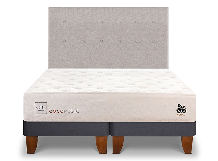 JUEGO DE DORMITORIO CIC CAMA EUROPEA COCOPEDIC BD 2 PLAZAS + RESPALDO TIGRIS - 1