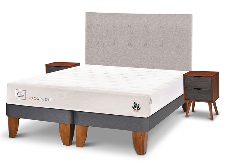 JUEGO DE DORMITORIO CIC CAMA EUROPEA COCOPEDIC BD 2 PLAZAS + SET TIGRIS - 2