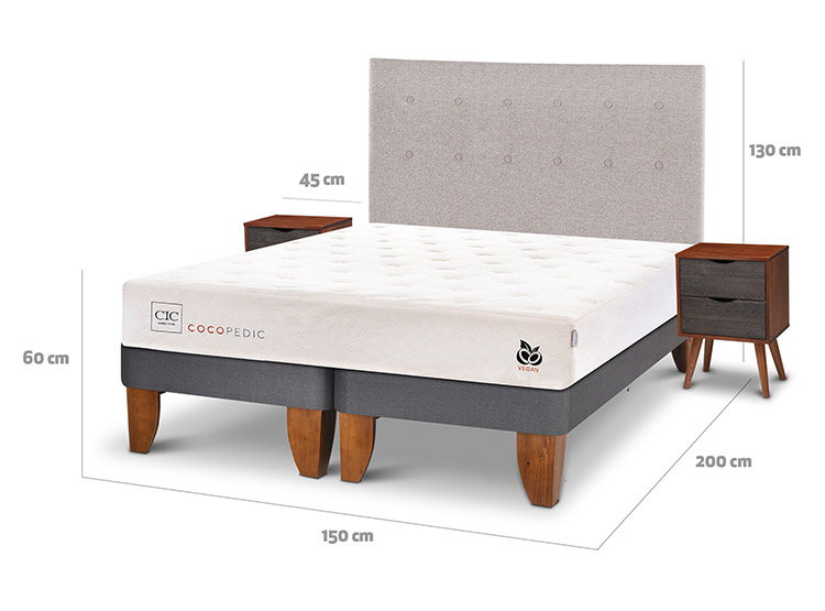 JUEGO DE DORMITORIO CIC CAMA EUROPEA COCOPEDIC BD 2 PLAZAS + SET TIGRIS - 3