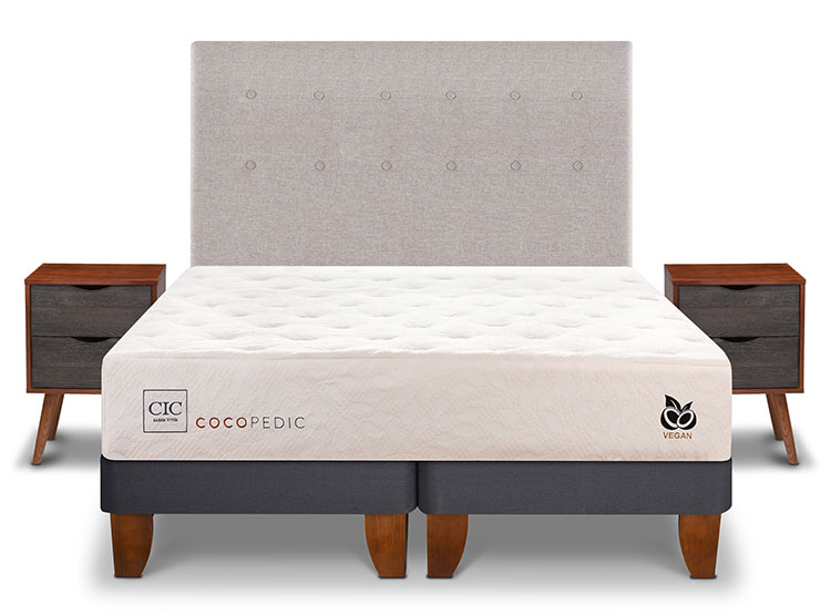 JUEGO DE DORMITORIO CIC CAMA EUROPEA COCOPEDIC BD 2 PLAZAS + SET TIGRIS - 1