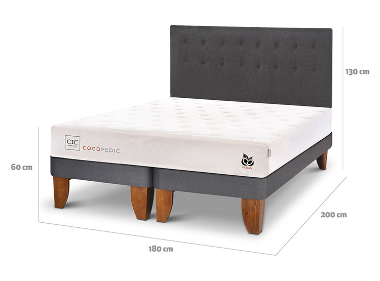 JUEGO DE DORMITORIO CIC CAMA EUROPEA COCOPEDIC BD KING + RESPALDO EUFRATES - 3