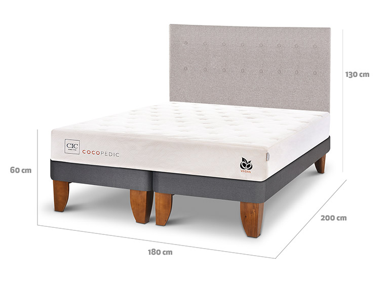 JUEGO DE DORMITORIO CIC CAMA EUROPEA COCOPEDIC BD KING + RESPALDO TIGRIS - 3