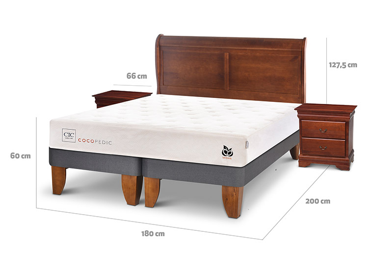 JUEGO DE DORMITORIO CIC CAMA EUROPEA COCOPEDIC BD KING + SET MIRO - 3
