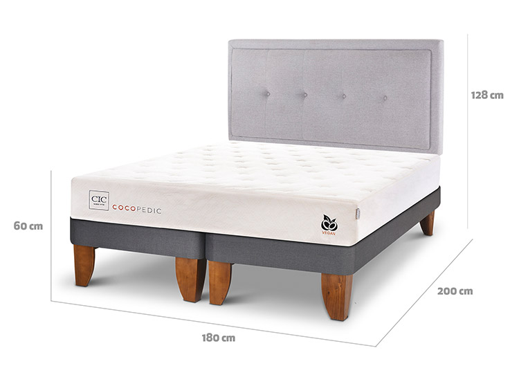 JUEGO DE DORMITORIO CIC CAMA EUROPEA COCOPEDIC BD KING + RESPALDO GANGES - 3