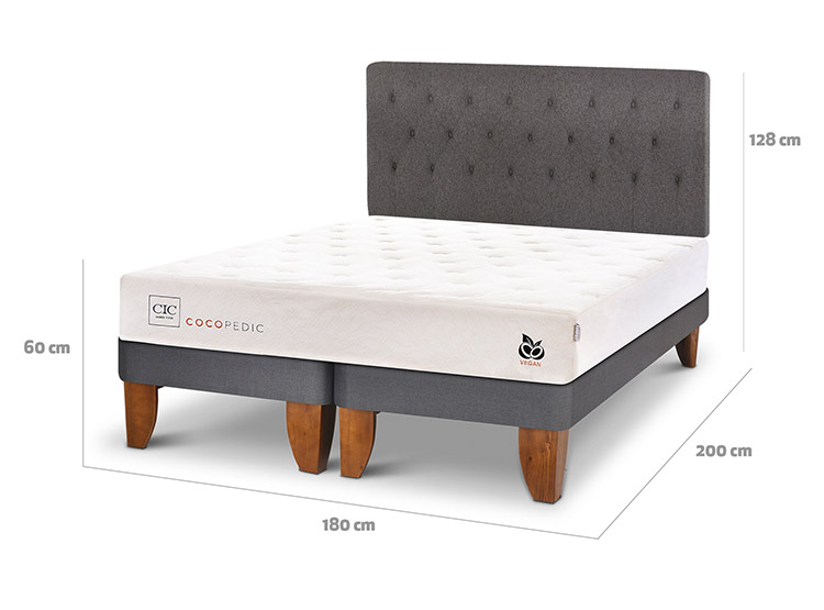 JUEGO DE DORMITORIO CIC CAMA EUROPEA COCOPEDIC BD KING + RESPALDO KAVERY - 3