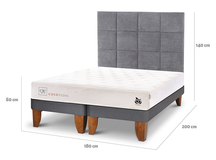 JUEGO DE DORMITORIO CIC CAMA EUROPEA COCOPEDIC BD KING + RESPALDO TAMESIS - 3