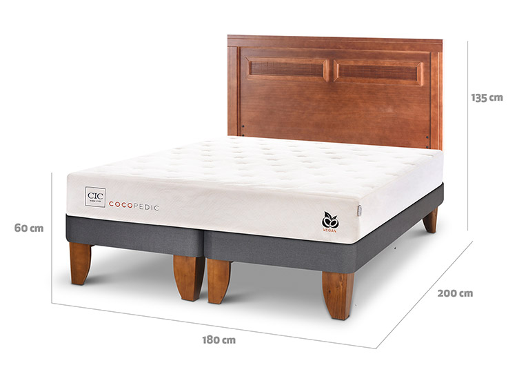 JUEGO DE DORMITORIO CIC CAMA EUROPEA COCOPEDIC BD KING + RESPALDO MILAN - 3