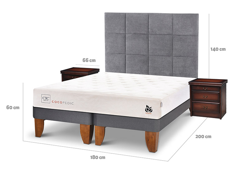 JUEGO DE DORMITORIO CIC CAMA EUROPEA COCOPEDIC BD KING + SET TAMESIS - 3