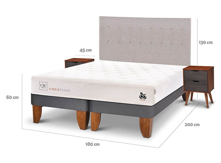 JUEGO DE DORMITORIO CIC CAMA EUROPEA COCOPEDIC BD KING + SET TIGRIS - 3