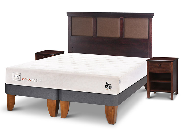 JUEGO DE DORMITORIO CIC CAMA EUROPEA COCOPEDIC BD KING + SET NEW TORINO CHOCOLATE - 2