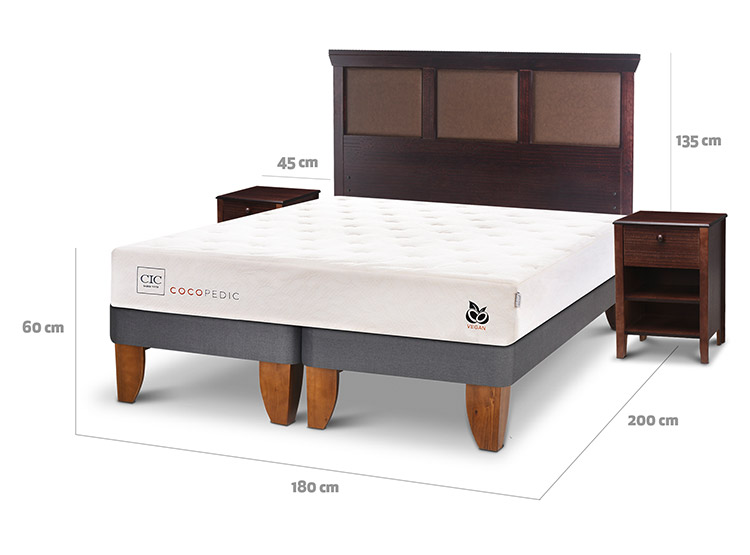JUEGO DE DORMITORIO CIC CAMA EUROPEA COCOPEDIC BD KING + SET NEW TORINO CHOCOLATE - 3