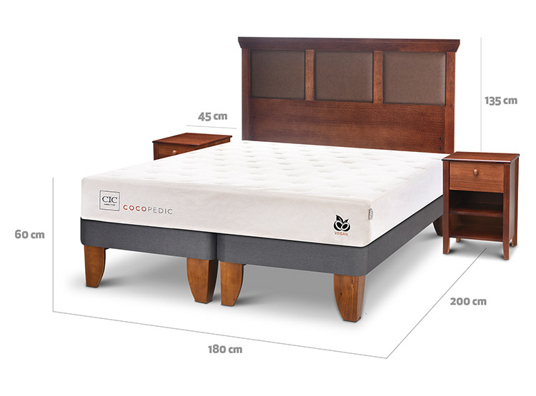 JUEGO DE DORMITORIO CIC CAMA EUROPEA COCOPEDIC BD KING + SET NEW TORINO - 3