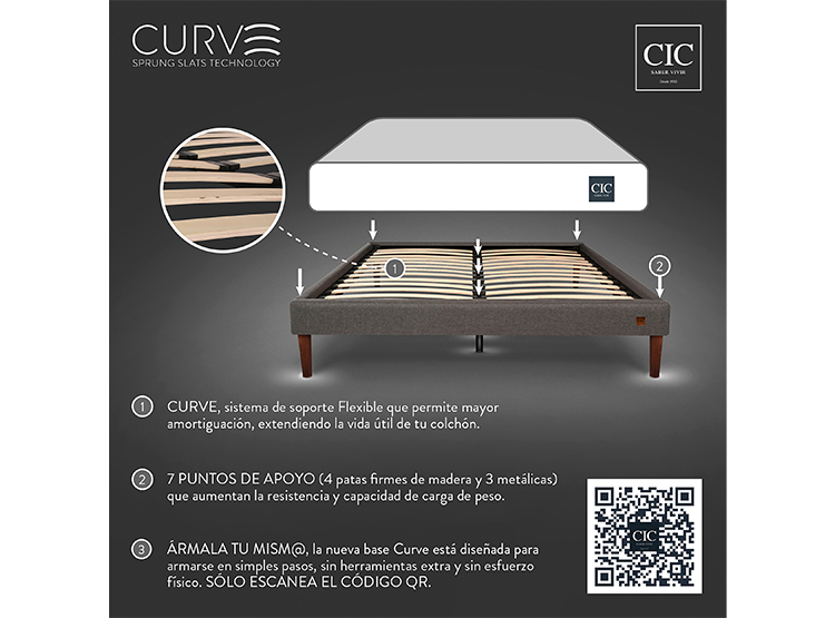 CAMA EUROPEA CIC GREEN SLEEP CURVE 2 PLAZAS - 8