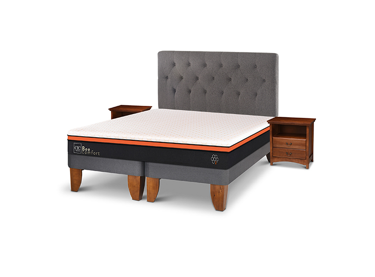 JUEGO DE DORMITORIO CIC CAMA EUROPEA BEE COMFORT BD 2 PLAZAS + SET KAVERY - 2