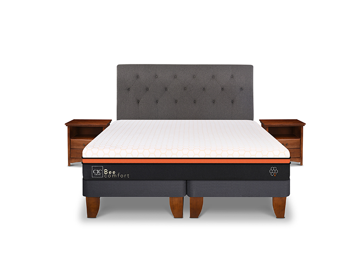 JUEGO DE DORMITORIO CIC CAMA EUROPEA BEE COMFORT BD 2 PLAZAS + SET KAVERY - 1
