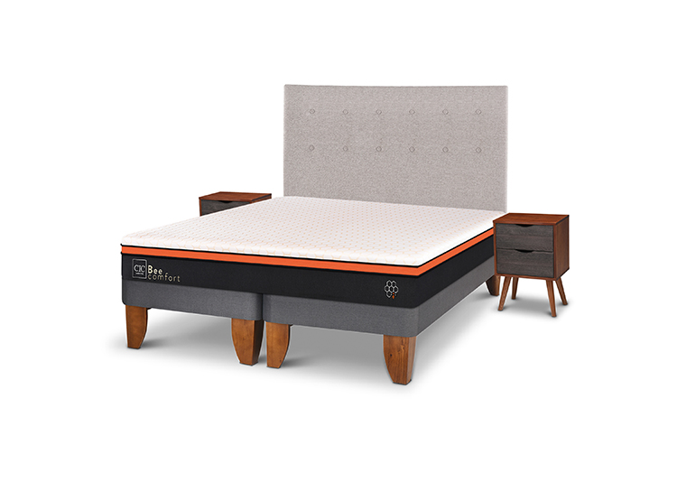 JUEGO DE DORMITORIO CIC CAMA EUROPEA BEE COMFORT BD 2 PLAZAS + SET TIGRIS - 2
