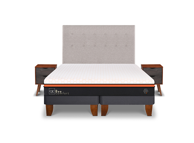 JUEGO DE DORMITORIO CIC CAMA EUROPEA BEE COMFORT BD 2 PLAZAS + SET TIGRIS - 1