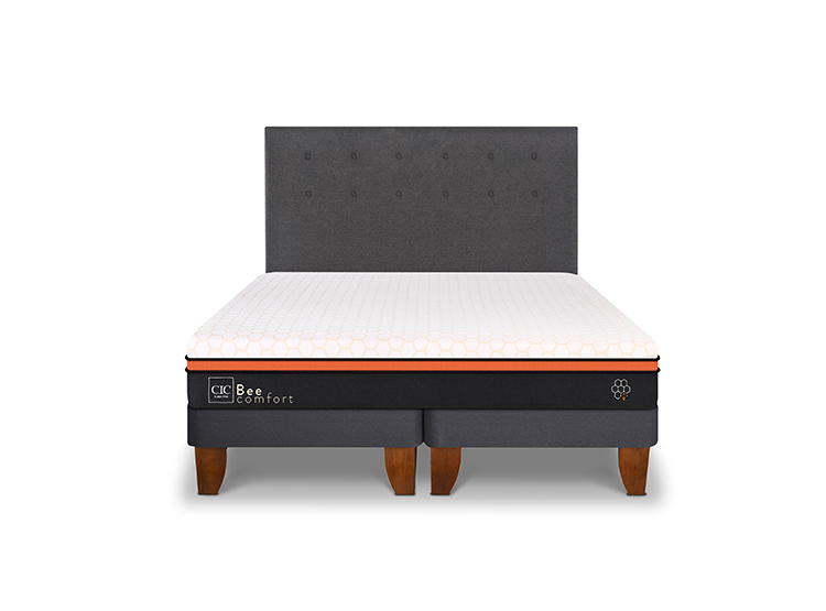 JUEGO DE DORMITORIO CIC CAMA EUROPEA BEE COMFORT BD 2 PLAZAS + RESPALDO EUFRATES - 1