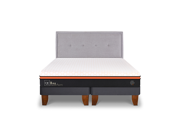 JUEGO DE DORMITORIO CIC CAMA EUROPEA BEE COMFORT BD 2 PLAZAS + RESPALDO GANGES - 1