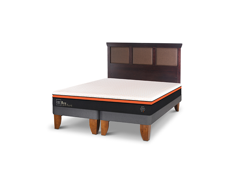 JUEGO DE DORMITORIO CIC CAMA EUROPEA BEE COMFORT BD 2 PLAZAS + RESPALDO NEW TORINO CHOC - 2