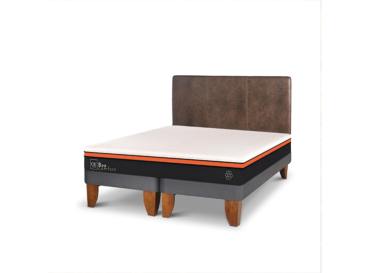 JUEGO DE DORMITORIO CIC CAMA EUROPEA BEE COMFORT KING + RESPALDO BAKER - 2