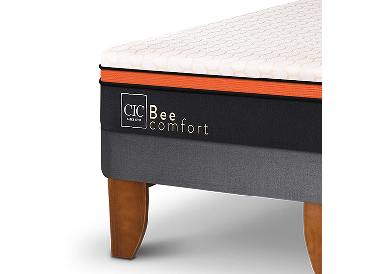 JUEGO DE DORMITORIO CIC CAMA EUROPEA BEE COMFORT KING + RESPALDO BAKER - 4