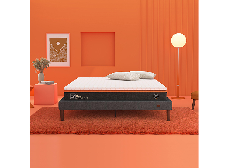 JUEGO DE DORMITORIO CIC CAMA EUROPEA BEE COMFORT KING + RESPALDO BAKER - 8