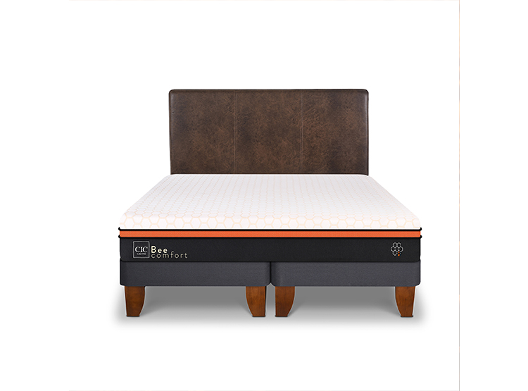 JUEGO DE DORMITORIO CIC CAMA EUROPEA BEE COMFORT KING + RESPALDO BAKER - 1