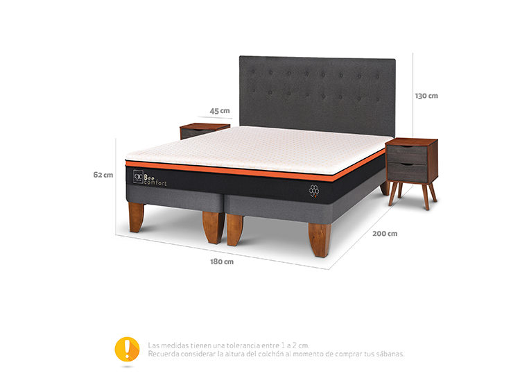 JUEGO DE DORMITORIO CIC CAMA EUROPEA BEE COMFORT KING + SET EUFRATES - 3