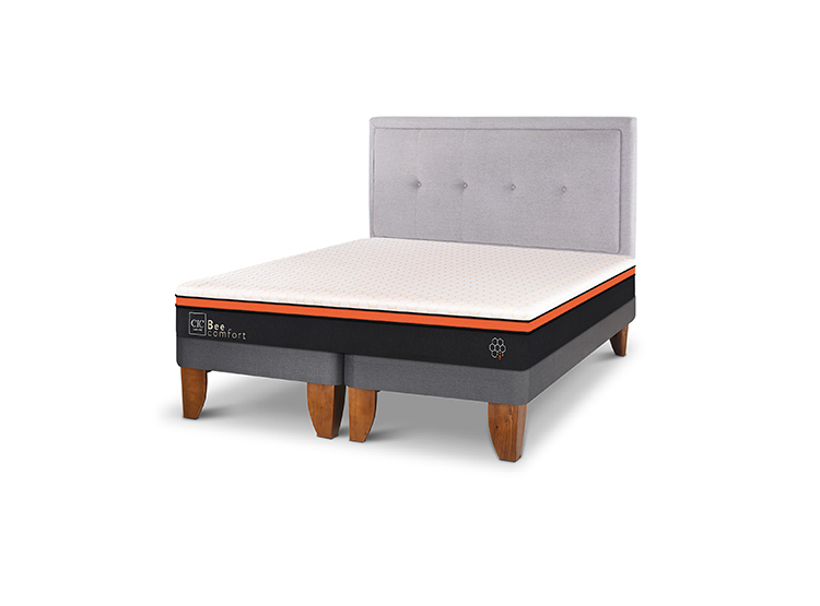 JUEGO DE DORMITORIO CIC CAMA EUROPEA BEE COMFORT KING + RESPALDO GANGES - 2