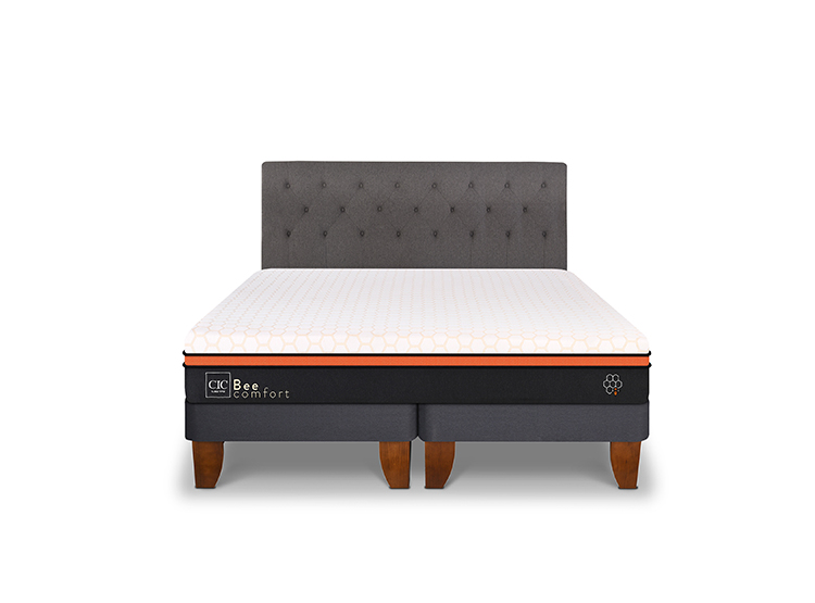 JUEGO DE DORMITORIO CIC CAMA EUROPEA BEE COMFORT KING + RESPALDO KAVERY - 1
