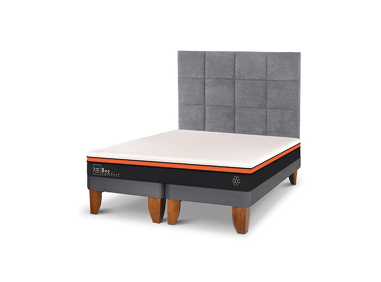 JUEGO DE DORMITORIO CIC CAMA EUROPEA BEE COMFORT KING + RESPALDO TAMESIS - 2