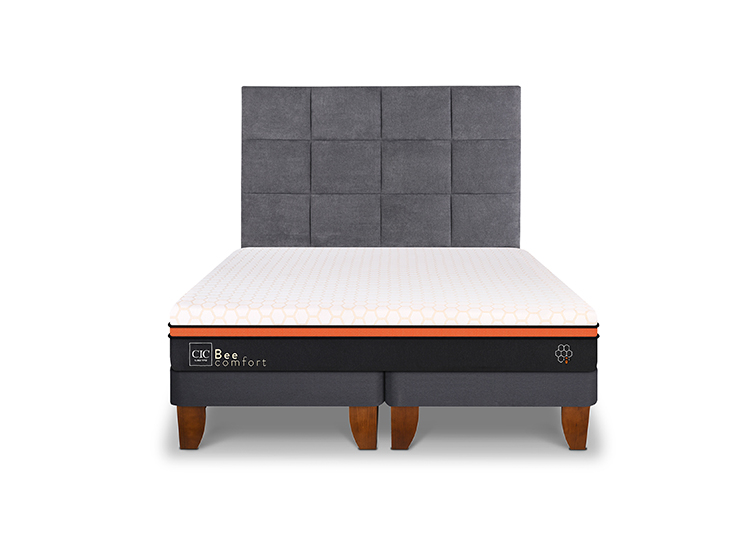 JUEGO DE DORMITORIO CIC CAMA EUROPEA BEE COMFORT KING + RESPALDO TAMESIS - 1