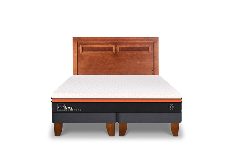 JUEGO DE DORMITORIO CIC CAMA EUROPEA BEE COMFORT KING + RESPALDO MILÁN - 1