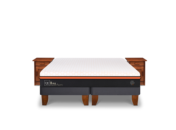 JUEGO DE DORMITORIO CIC CAMA EUROPEA BEE COMFORT KING + VELADORES MILAN - 1