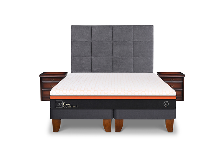 JUEGO DE DORMITORIO CIC CAMA EUROPEA BEE COMFORT KING + SET TAMESIS - 1