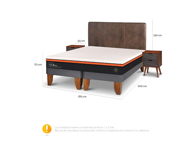 JUEGO DE DORMITORIO CIC CAMA EUROPEA BEE COMFORT KING + SET BAKER - 3