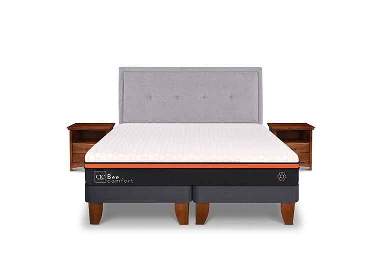 JUEGO DE DORMITORIO CIC CAMA EUROPEA BEE COMFORT KING + SET GANGES - 1