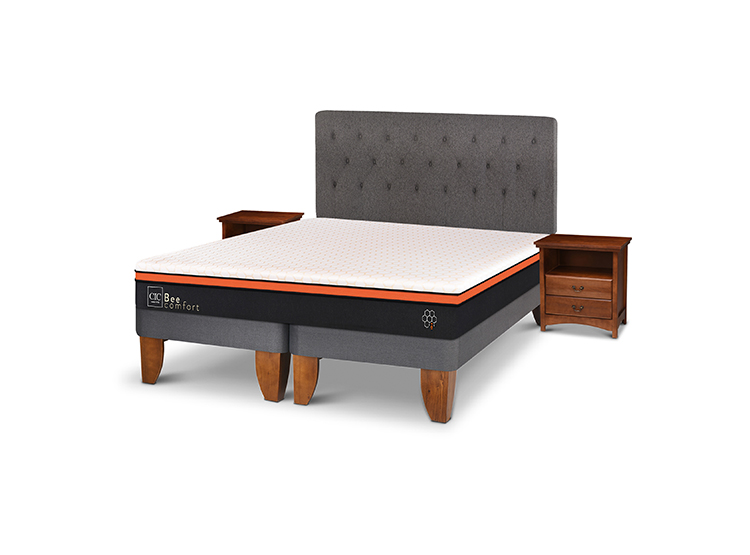 JUEGO DE DORMITORIO CIC CAMA EUROPEA BEE COMFORT KING + SET KAVERY - 2