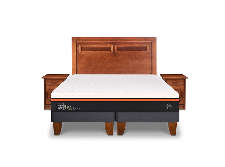 JUEGO DE DORMITORIO CIC CAMA EUROPEA BEE COMFORT KING + SET MILAN - 1