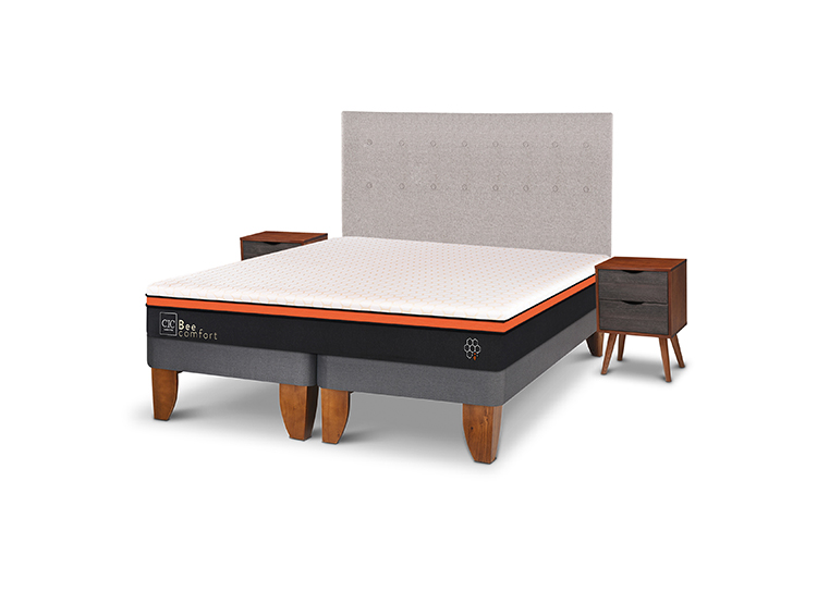 JUEGO DE DORMITORIO CIC CAMA EUROPEA BEE COMFORT KING + SET TIGRIS - 2