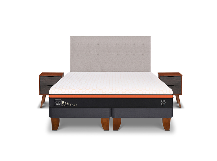 JUEGO DE DORMITORIO CIC CAMA EUROPEA BEE COMFORT KING + SET TIGRIS - 1